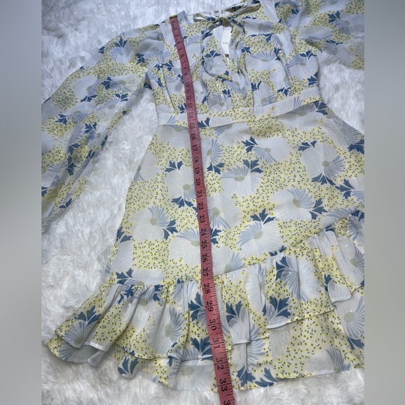 Ted Baker Suziiee floral-print woven mini dress With Asymmetric Ruffles Size 0 - Picture 10 of 16